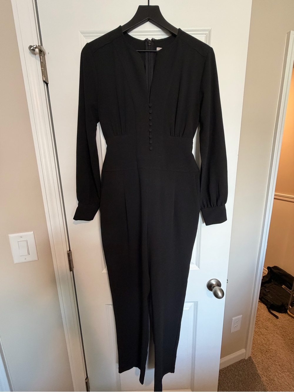 New York & Company Black Long Sleeve Jumpsuit